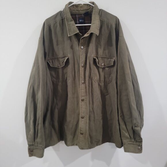 Vintage Basic Editions Mens Jacket Canvas Size 4X Green Blanket Lined Barn - Picture 1 of 6